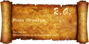 Russ Orsolya névjegykártya